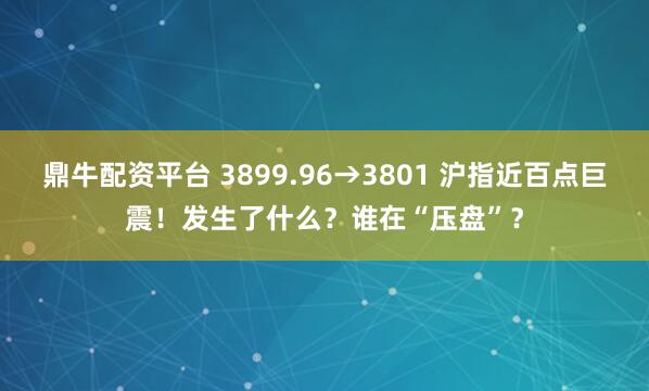 鼎牛配资平台 3899.96→3801 沪指近百点巨震！发生了什么？谁在“压盘”？