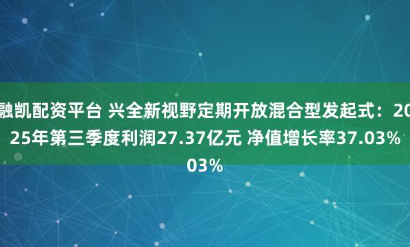 融凯配资平台 兴全新视野定期开放混合型发起式：2025年第三季度利润27.37亿元 净值增长率37.03%
