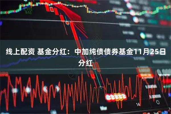 线上配资 基金分红:中加纯债债券基金11月25日分红